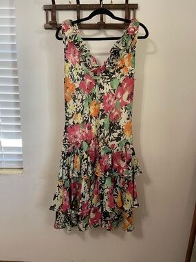 NWT Vintage Lauren Ralph Lauren Floral Ruffle Tiered Dress